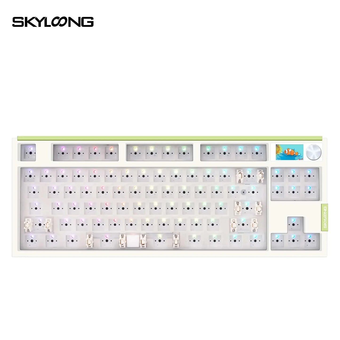 SKYLOONG GK87Pro Lite Keyboar Kit 3 Mode Connection 1.14inch LCD 1Knob With  Steel Sticker RGB Backlit DIY Gaming Keyboard Kit