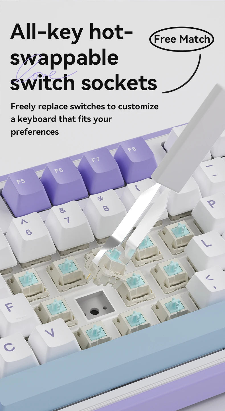 AJAZZ AK980 mechanical keyboard multifunctional knob gasket structure color screen wireless gaming keyboard PC gaming machine ac